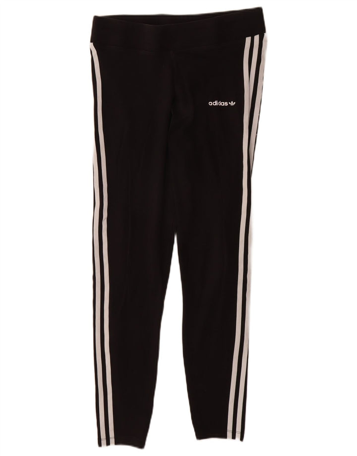 Legginsy damskie ADIDAS UK 12, średnie czarne, bawełniane