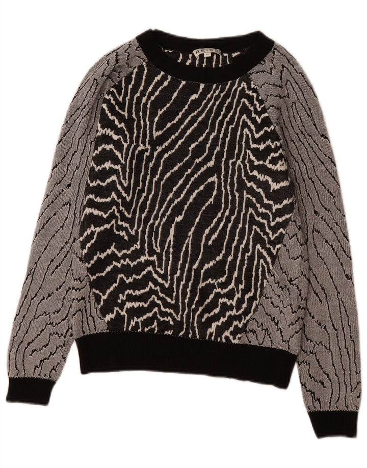 Damska bluza Reiss z abstrakcyjnym wzorem UK 6 XS, czarna wiskoza