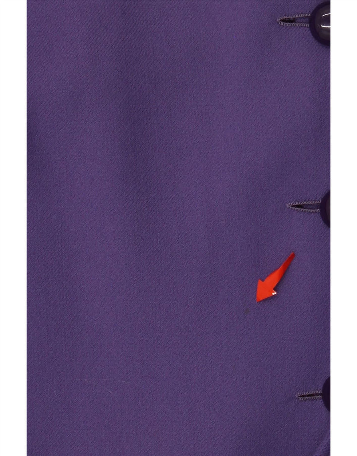 Damska marynarka zapinana na 4 guziki VINTAGE UK 16, duża fioletowa