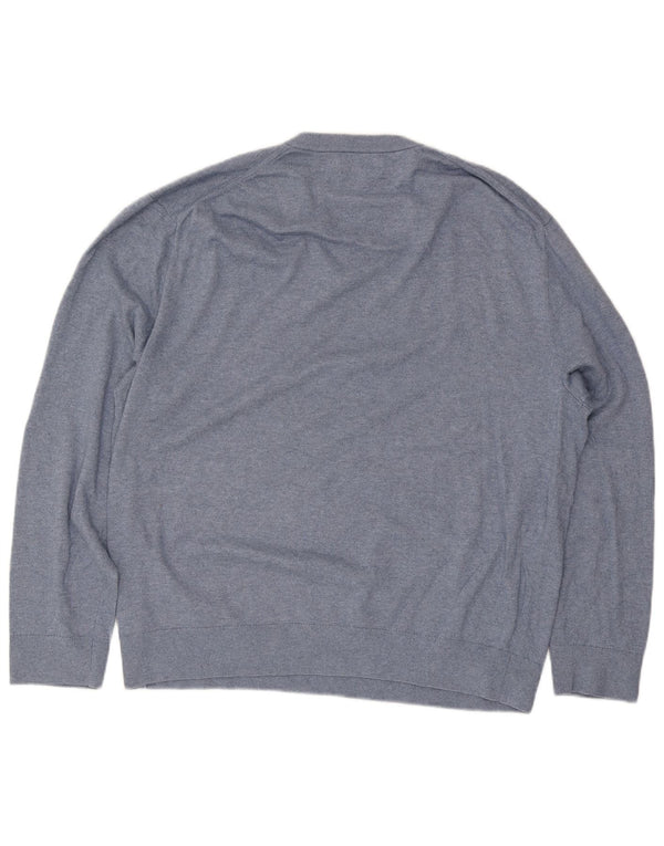 Męski sweter Nautica z dekoltem w kształcie litery V, 2XL, niebieska bawełna