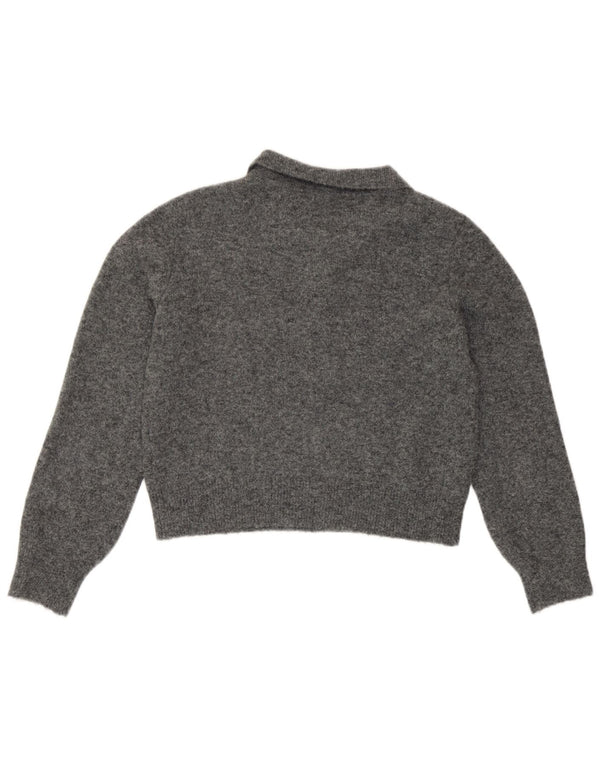 Damski sweter Zara Crop Polo Neck Sweter UK 10 Small Grey Flecked
