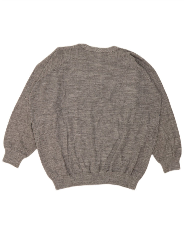 Męska bluza z grafiką w stylu vintage, średnio szara, nakrapiana bawełna
