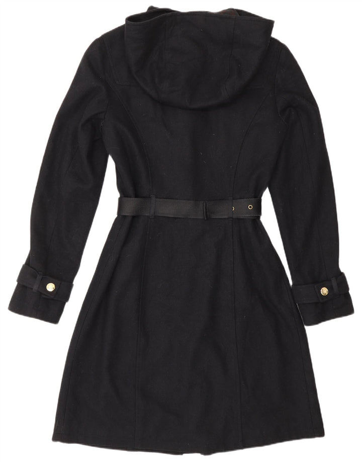 Damski płaszcz z kapturem CACTERE UK 10, mały, granatowy, wełniany