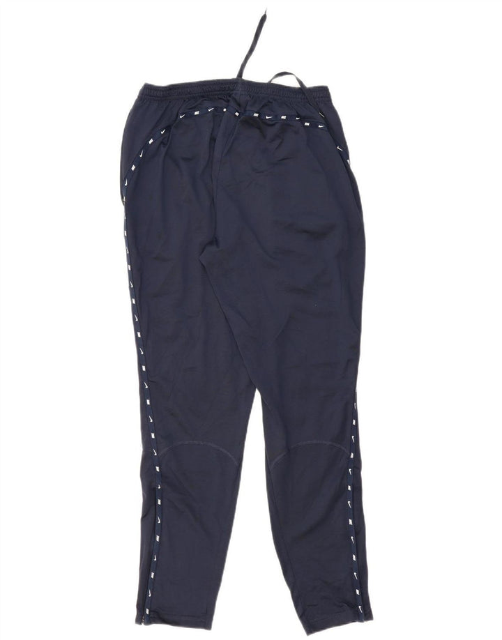 NIKE Mens Dri Fit Graphic Tracksuit Trousers Large  Navy Blue Polyester