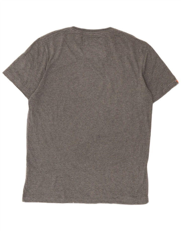 Męski T-shirt Superdry z grafiką, top XL, szara bawełna