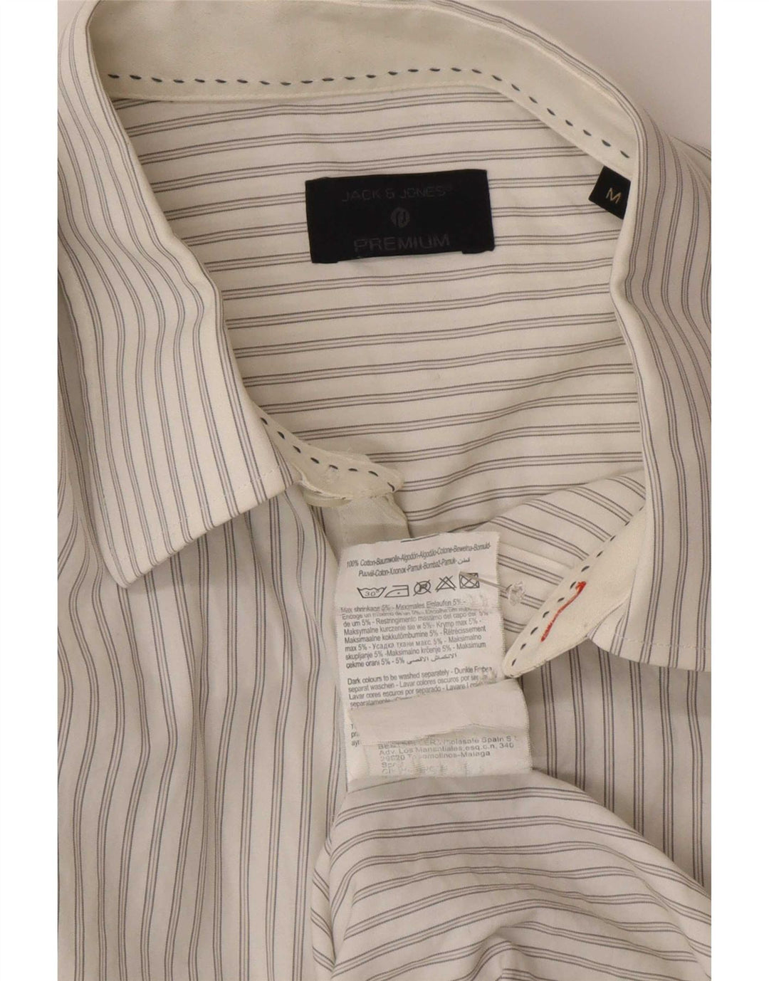 Koszula męska Jack & Jones, bawełniana w średnie białe prążki