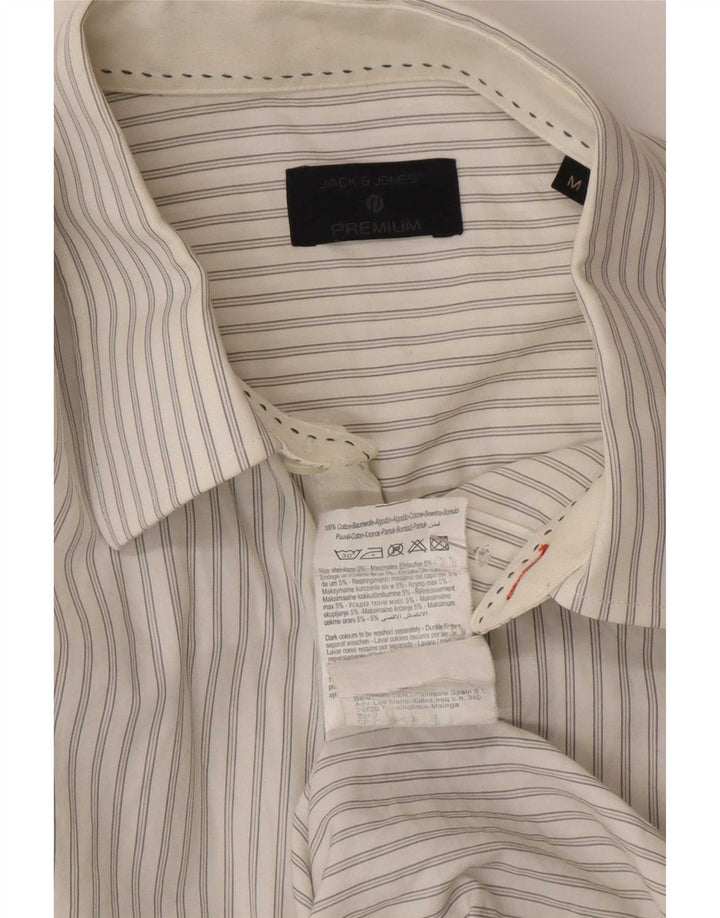 Koszula męska Jack & Jones, bawełniana w średnie białe prążki