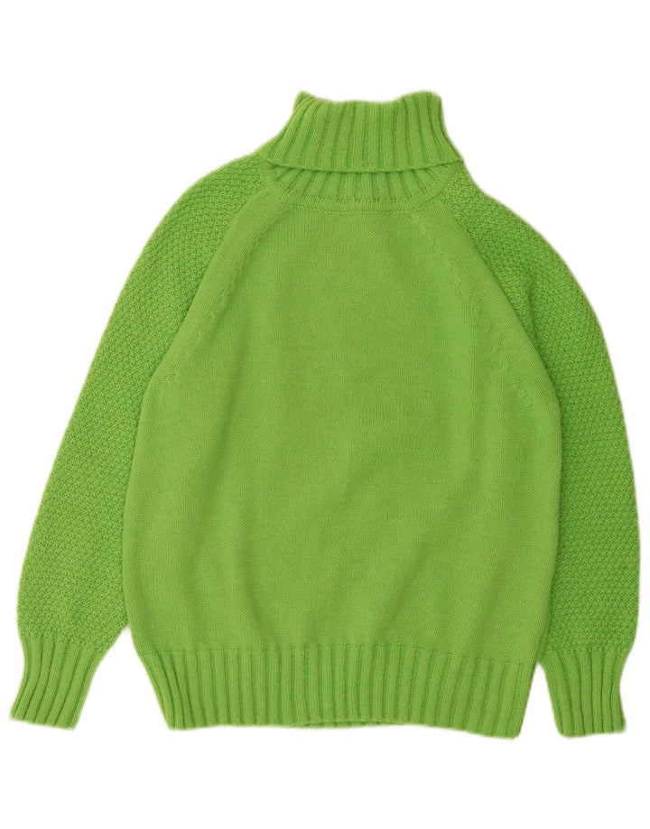 Vintage damski sweter oversize z golfem UK 10 Small Green