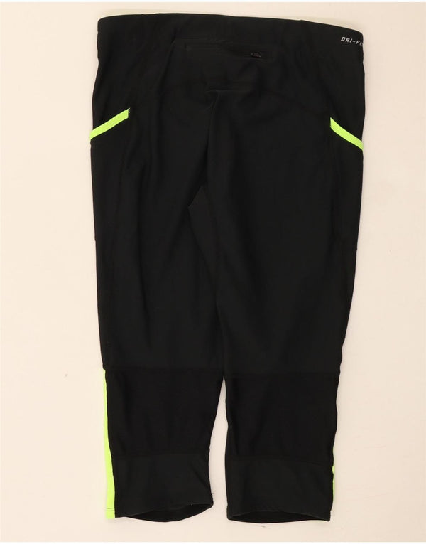 Damskie legginsy Nike Dri Fit Capri UK 12, poliester w kolorze średniej czerni