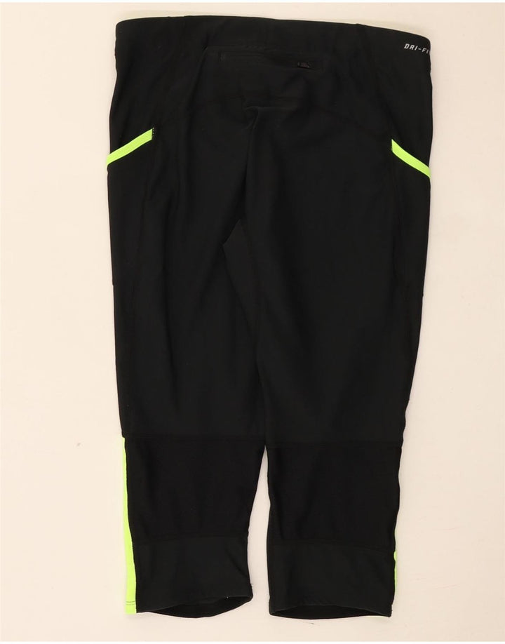 Damskie legginsy Nike Dri Fit Capri UK 12, poliester w kolorze średniej czerni
