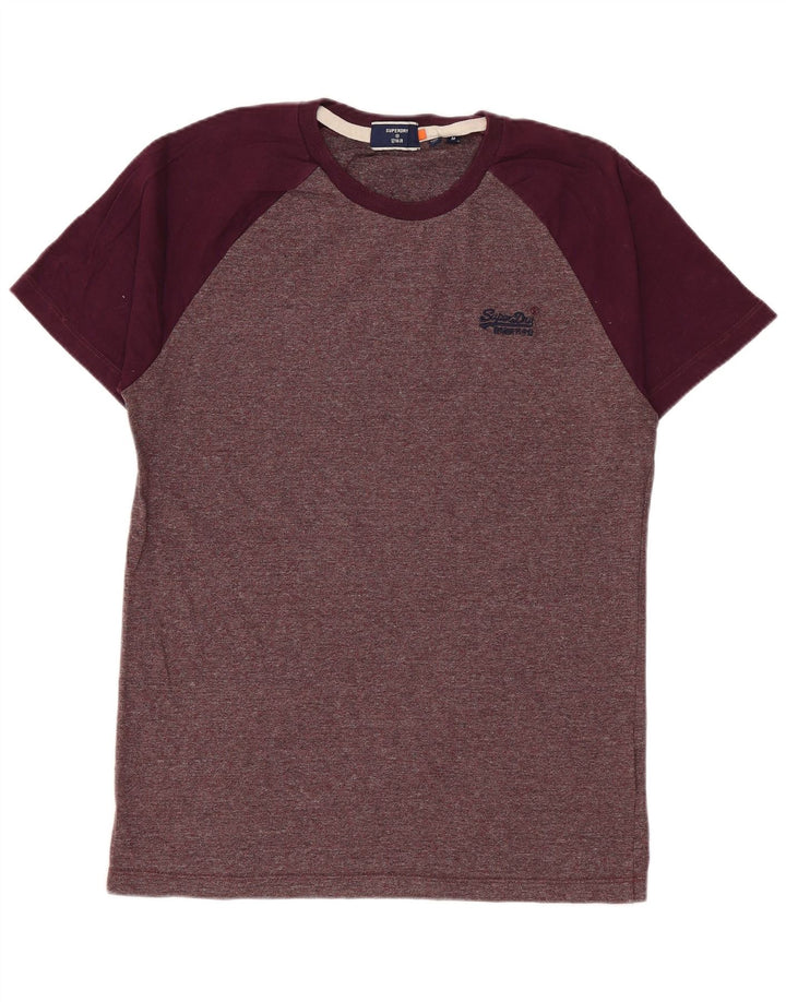 T-shirt męski Superdry Średniej jakości bawełna w kolorze bordowym z plamkami