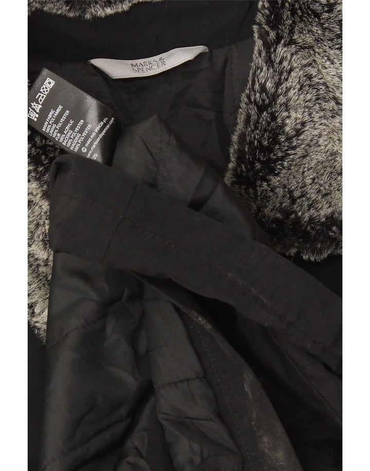 Marks & Spencer Damska kurtka oversize UK 16, duża, czarna, akrylowa