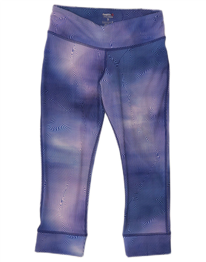 Damskie legginsy Reebok Capri UK 8/10 w małe niebieskie paski
