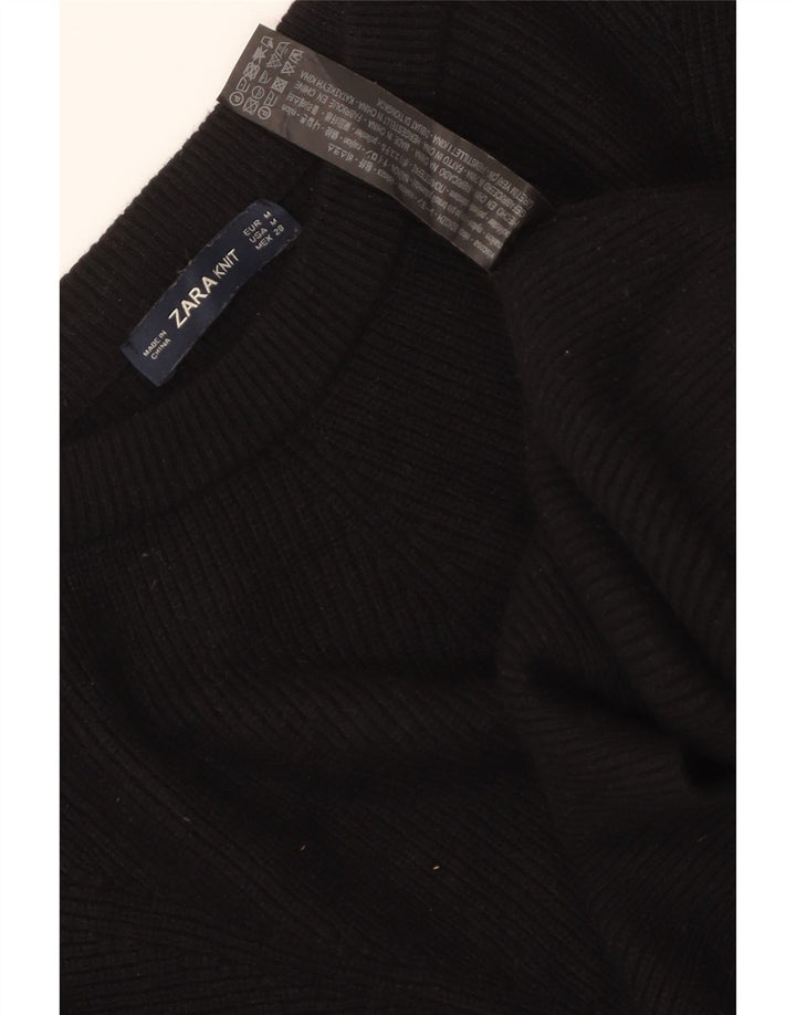 Damski sweter ZARA Crop Oversize z dekoltem w łódkę UK 14 Średni czarny