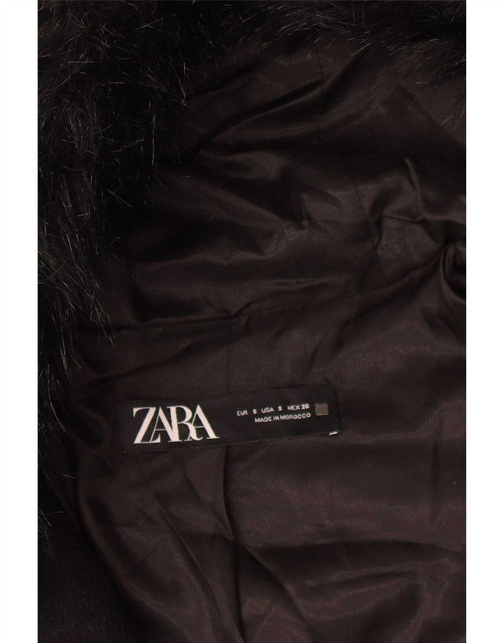 Damski krótki płaszcz oversize z kapturem Zara UK 10 Small Black