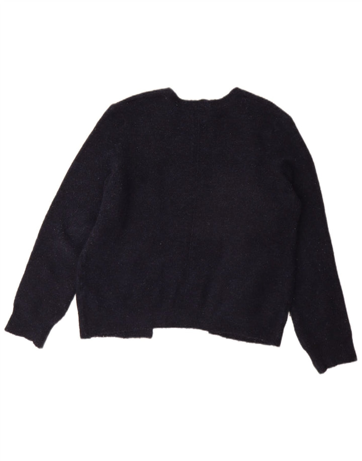 Damski sweter oversize Fat Face z otwartym kardiganem UK 8, mały, granatowy