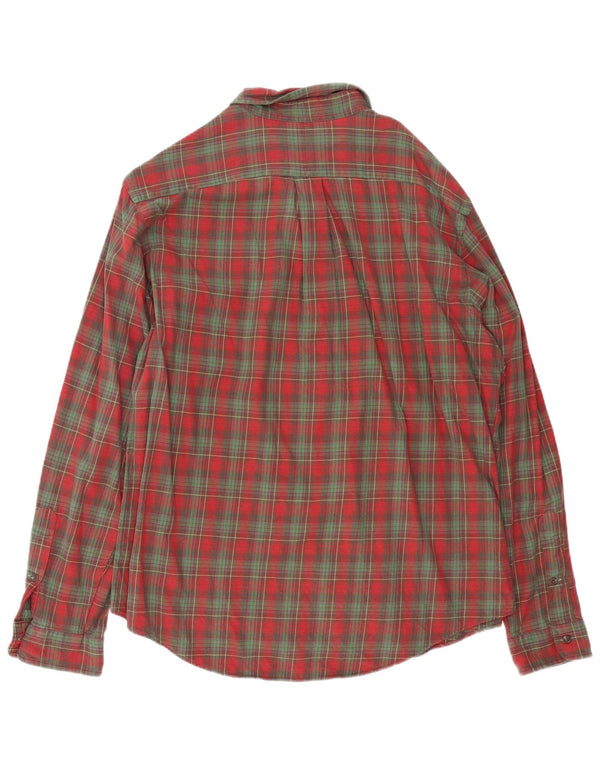 Ralph Lauren Męska koszula flanelowa o dopasowanym kroju XL, bawełniana w czerwoną kratę