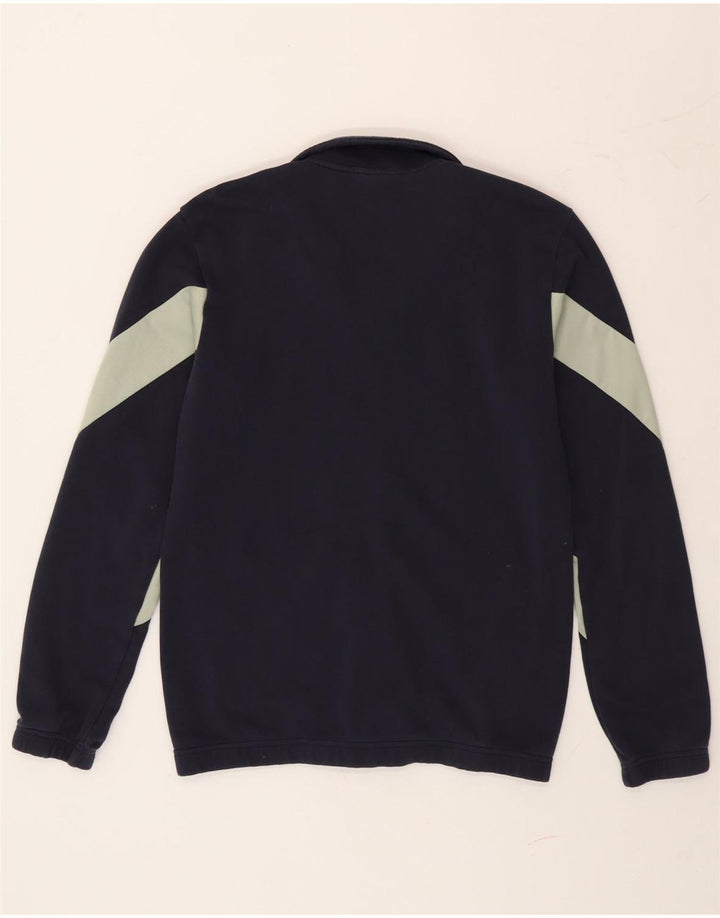 Adidas Męska bluza dresowa, mała, granatowa, z blokami kolorów, bawełniana