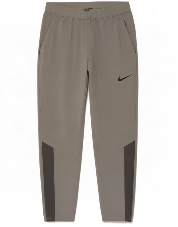 Damskie spodnie dresowe Nike Dri Fit UK 16, duże, szare bloki kolorów