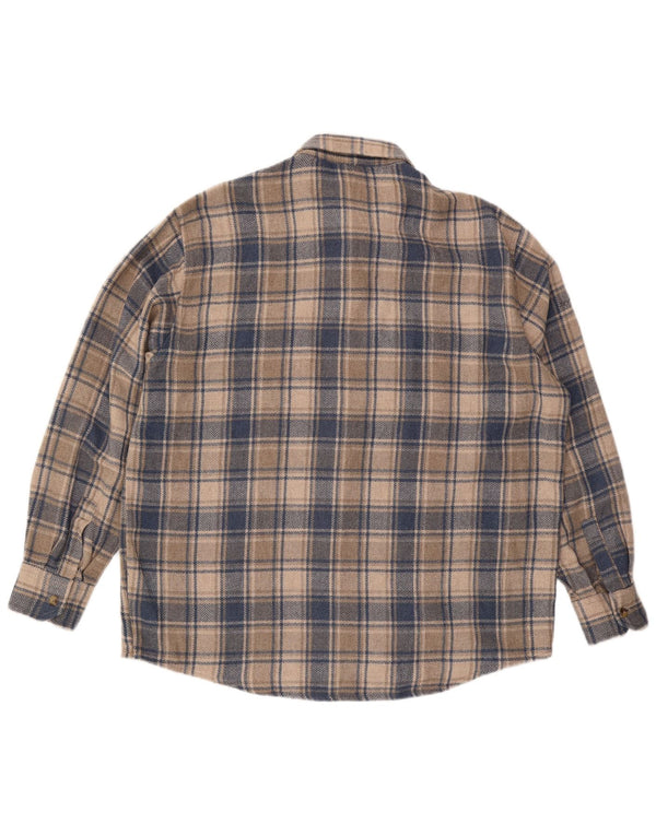 Męska koszula flanelowa VINTAGE 2XL w niebieską kratkę, akryl