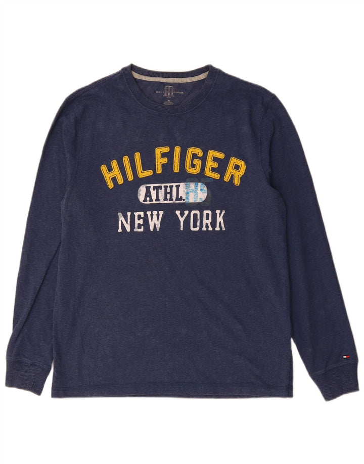 Męski top TOMMY HILFIGER New York Graphic z długim rękawem, średni granat