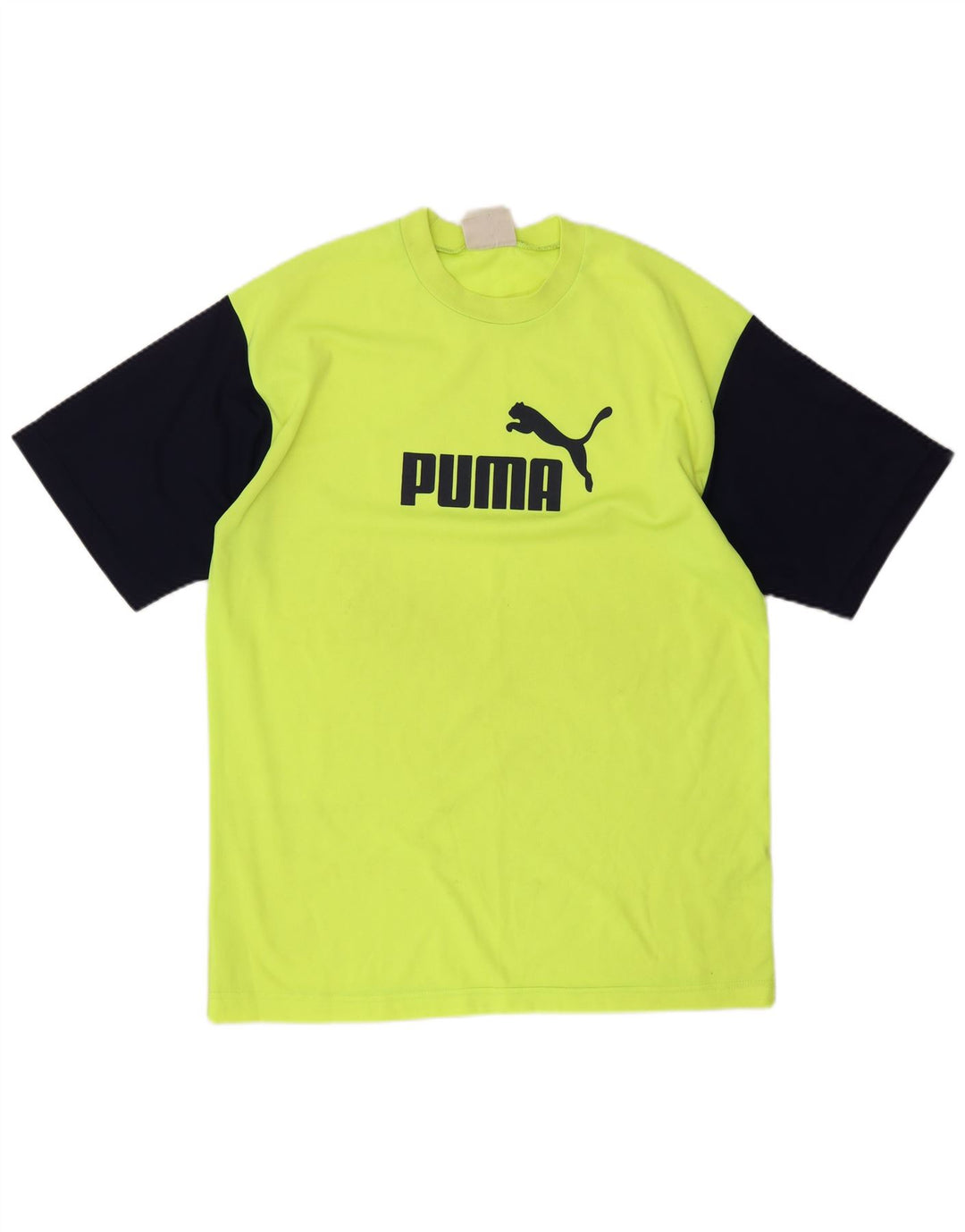 Męski T-shirt Puma z grafiką, duży, żółty poliester z blokami kolorów