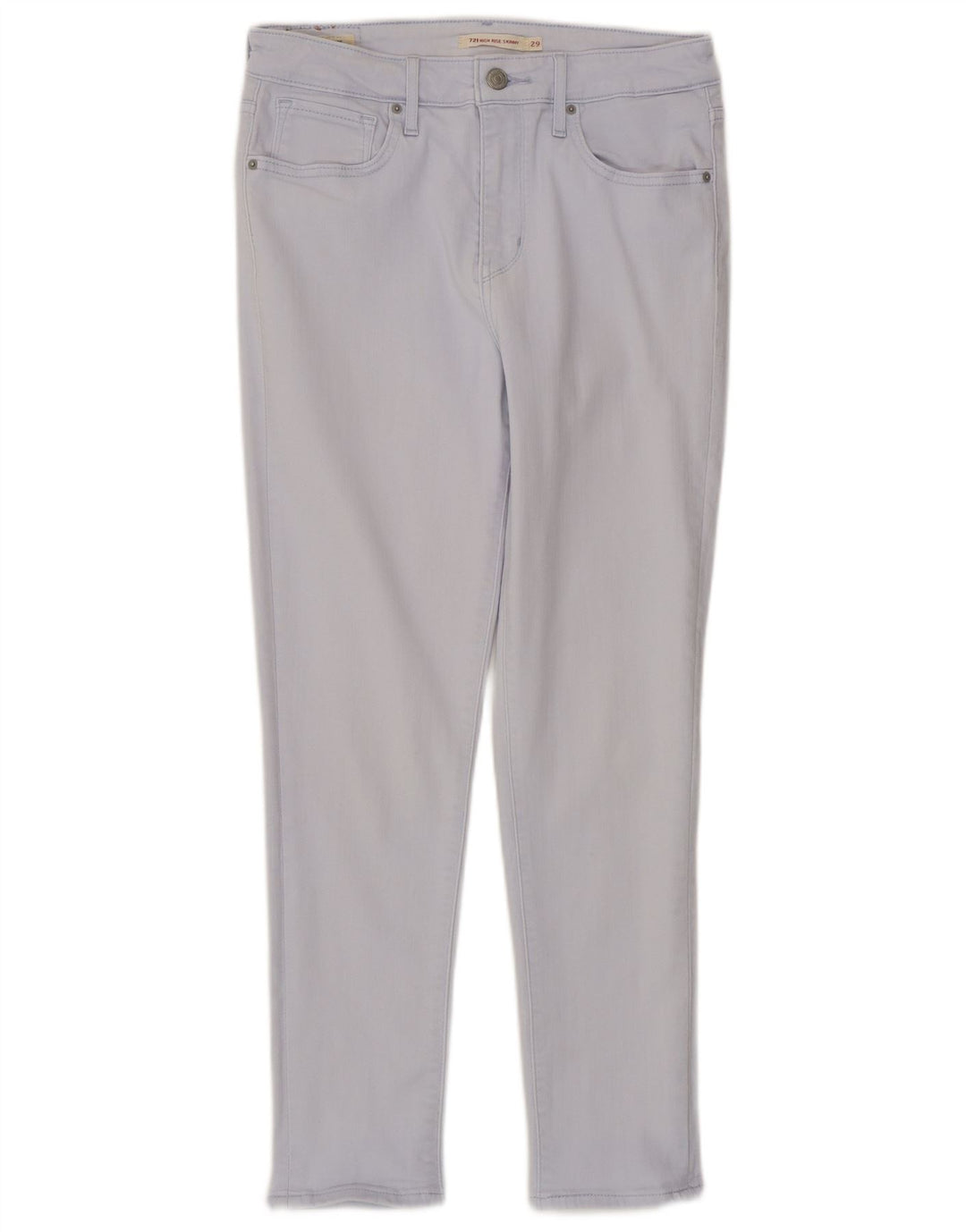 Damskie dżinsy rurki LEVI'S 721 z wysokim stanem W29 L25 Niebieska bawełna