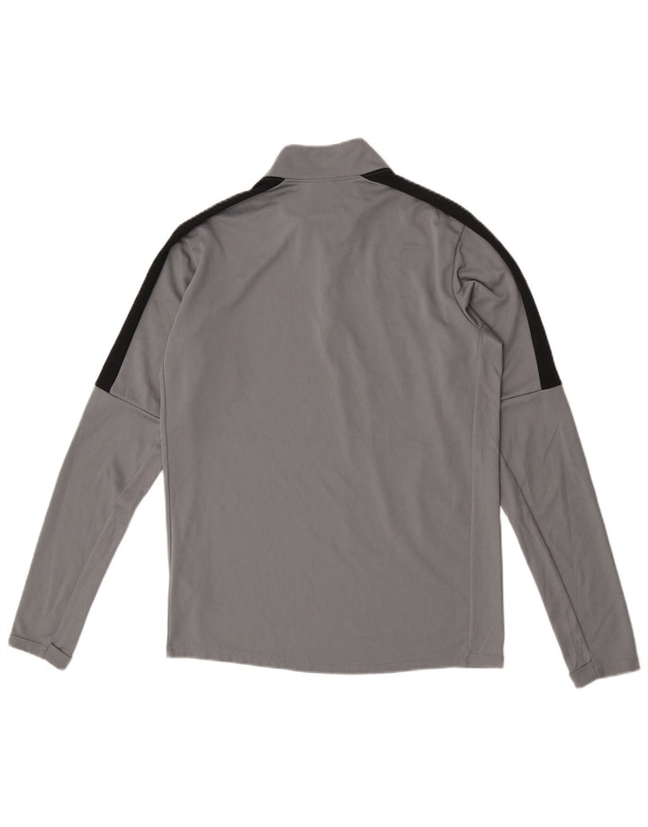 Męska koszulka Nike Dri Fit z zamkiem błyskawicznym i długim rękawem, mały szary poliester w blokach kolorów