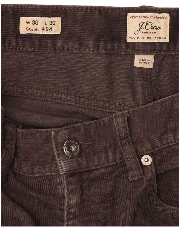 J. CREW Męskie spodnie sztruksowe 484 Slim W30 L30 Szara bawełna