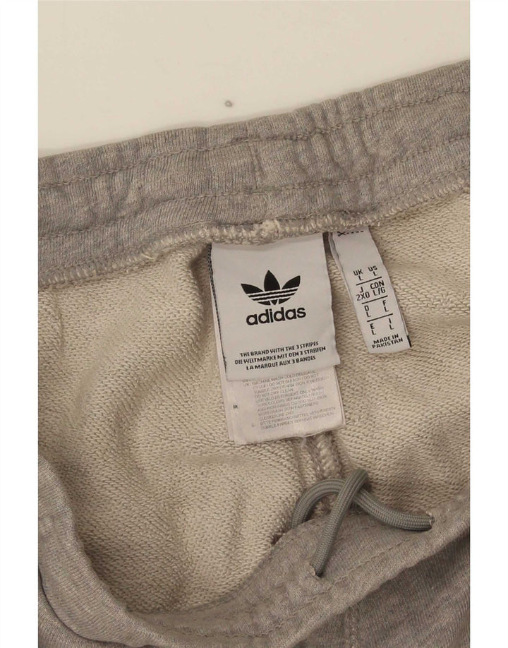 Męskie spodenki sportowe Adidas, duże, szare, bawełniane w paski