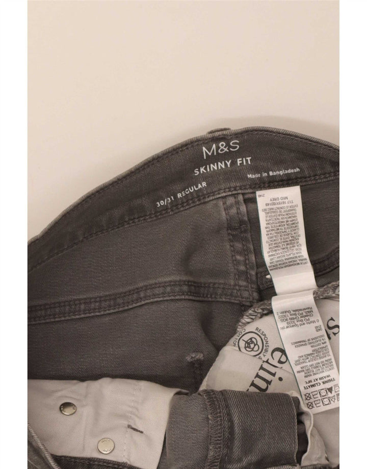 Marks & Spencer Męskie jeansy obcisłe W30 L31 Szare bawełniane