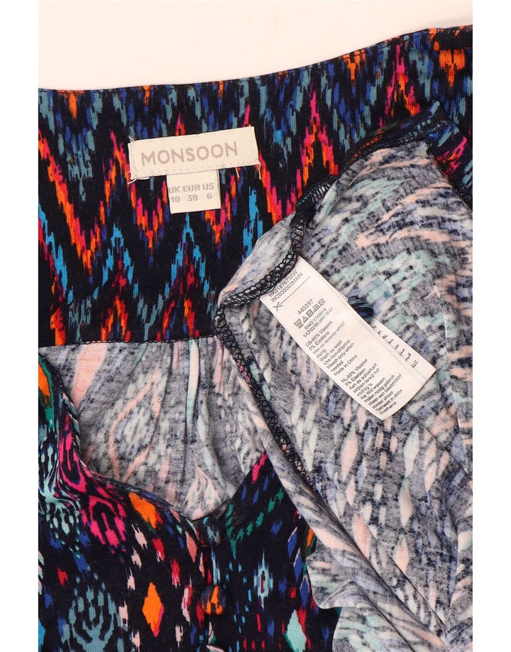 Bluzka damska MONSOON z rękawem 3/4, UK 10, mała, wielobarwna Ikat