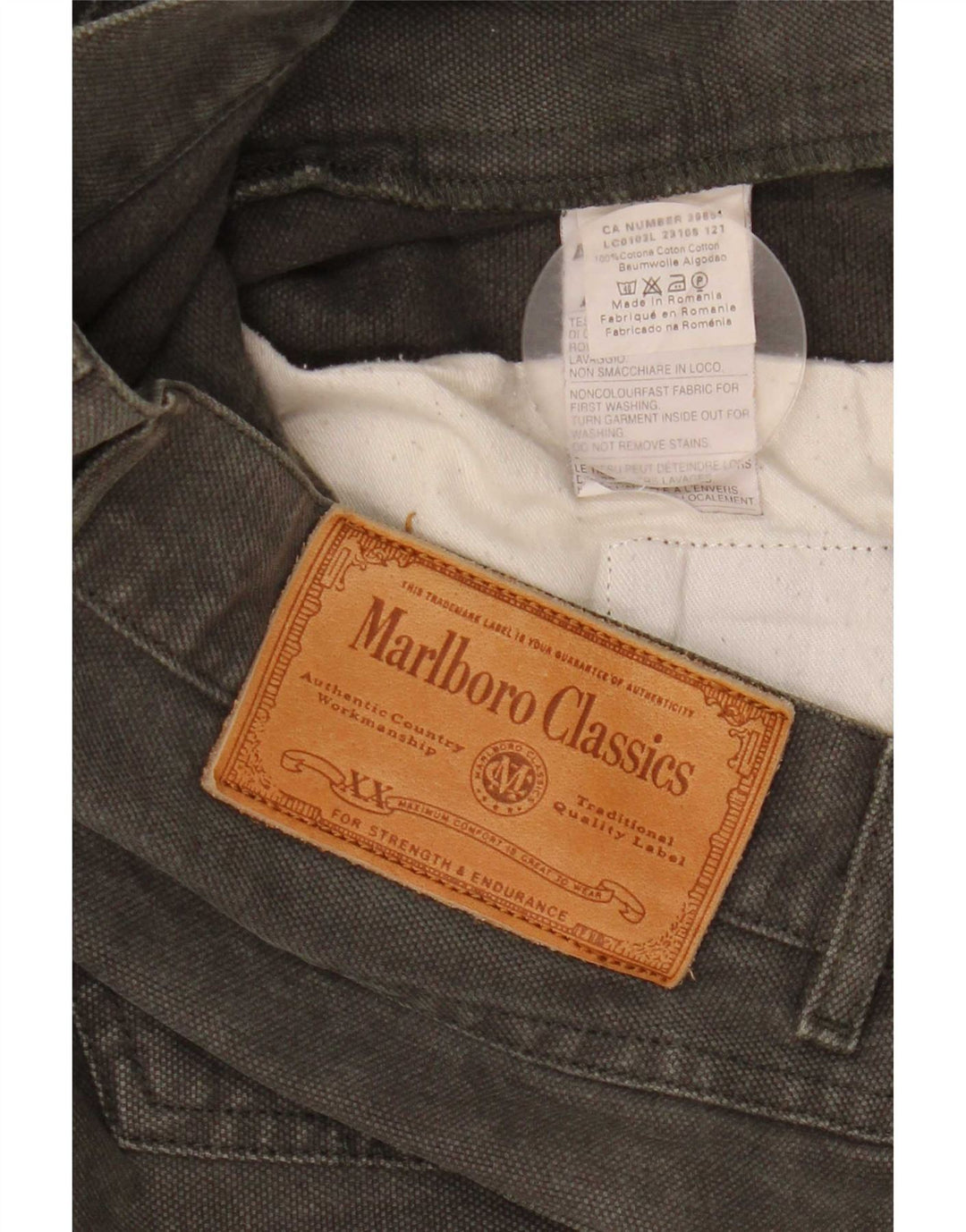 Marlboro Classics Męskie proste dżinsy W34 L32 Khaki Cotton