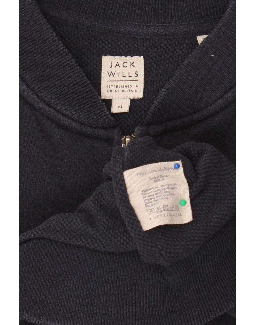 JACK WILLS Damski sweter kardigan UK 18 XL, granatowy, bawełniany