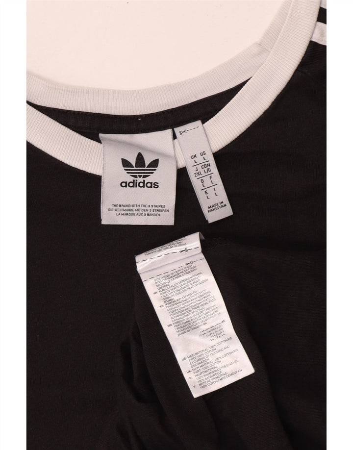 T-shirt męski ADIDAS, duży, czarny, bawełniany