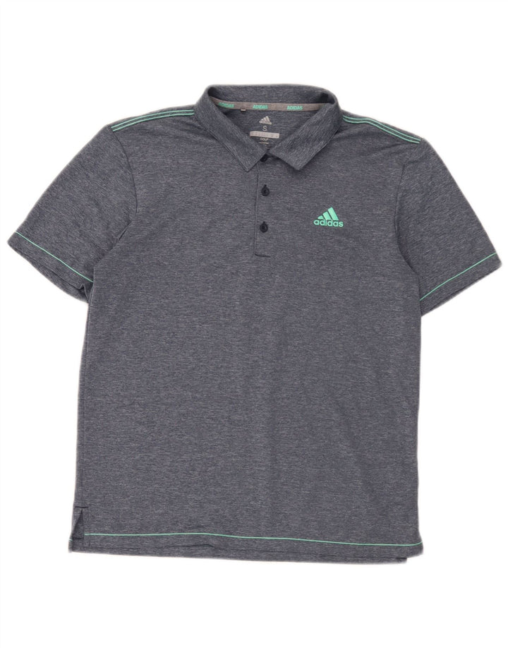 Męska koszulka polo do golfa Adidas, mała, niebieska, z poliestru