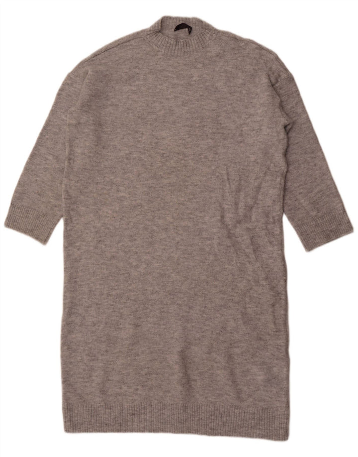 Marks & Spencer Damska sukienka oversize typu jumper UK 16, duża, szara, akrylowa