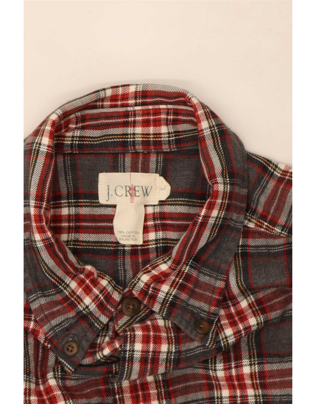 Męska koszula flanelowa J. Crew, duża, szara, bawełniana krata