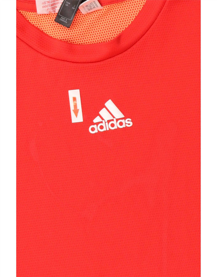 Adidas Chłopięcy T-shirt Top 13-14 Lat Czerwony Poliester