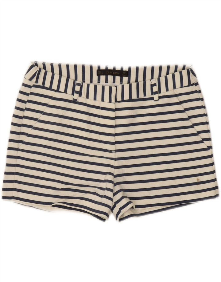 Damskie spodenki chino Zara, małe W26, bawełniane w białe paski