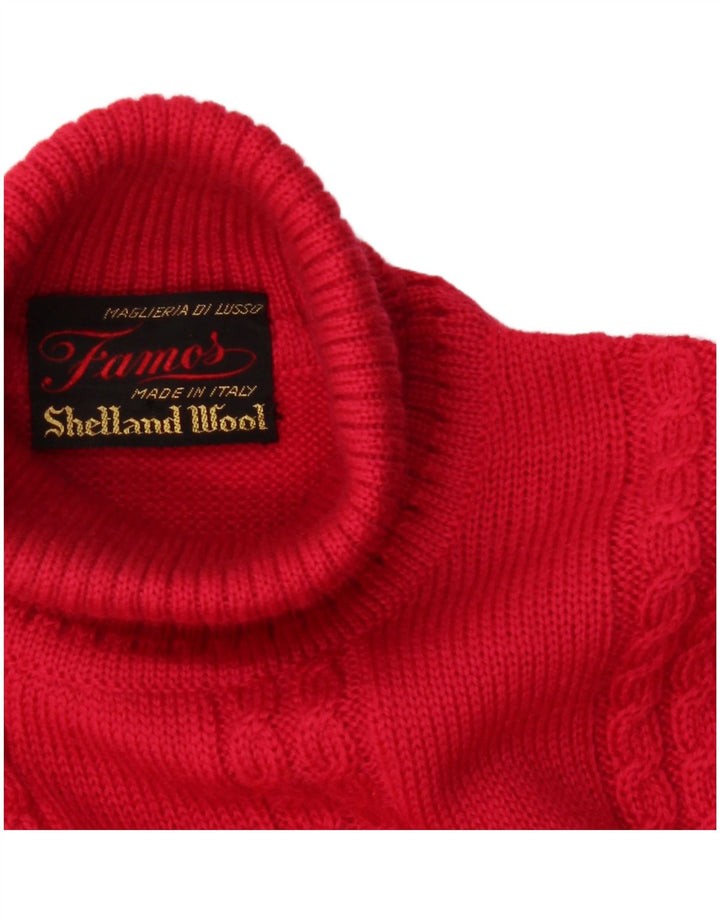 VINTAGE Damski sweter z okrągłym dekoltem UK 10 Small Pink Wełna