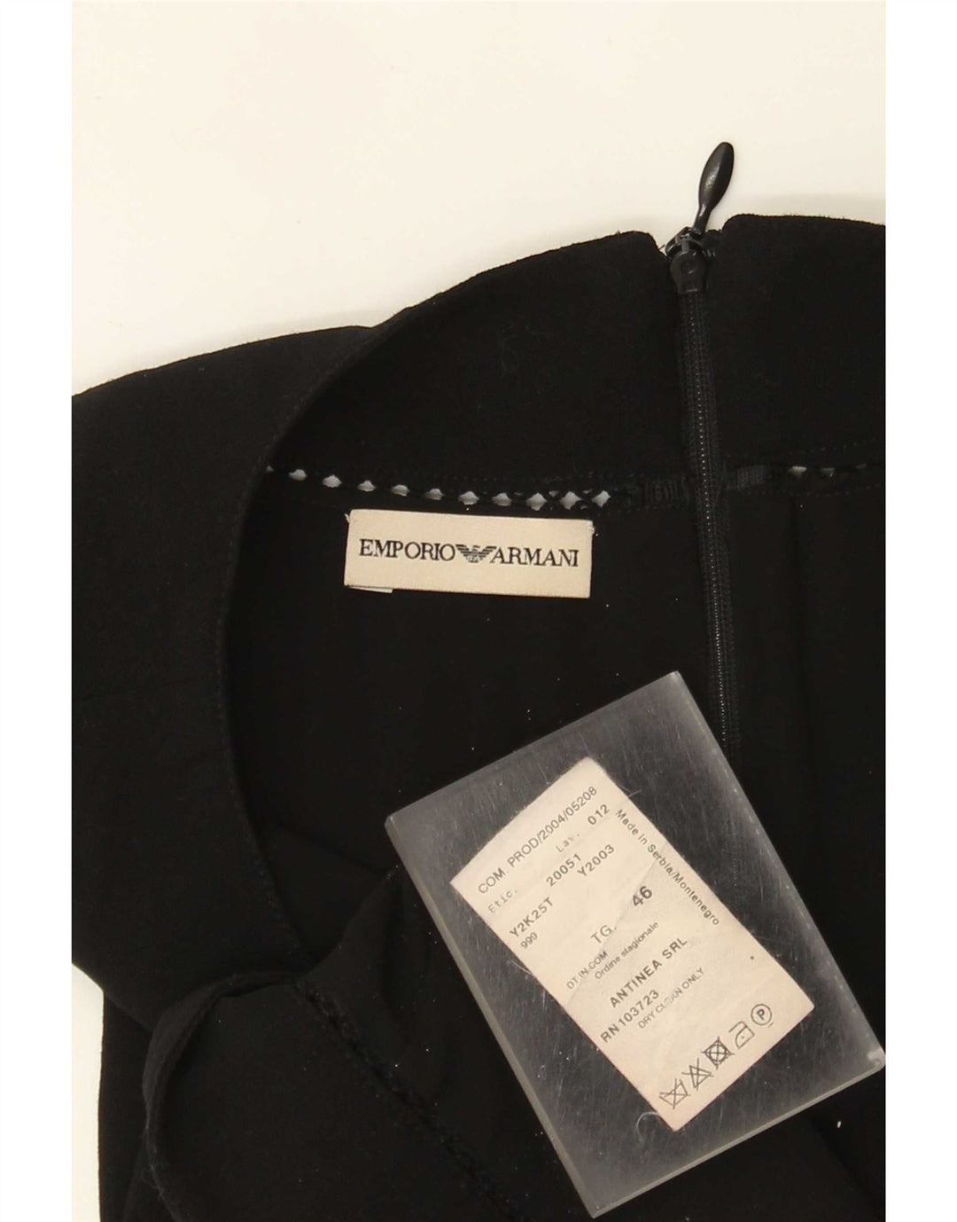 Damski krótki top Emporio Armani IT 46, duży, czarny, wełniany