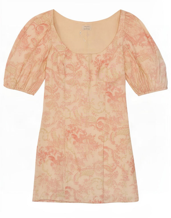Laura Ashley Damska mini obcisła sukienka UK 12 Średni różowy kwiatowy poliester