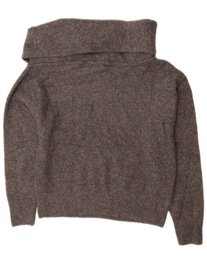 Damski sweter oversize z szalowym dekoltem Zara UK 10, mały, szary poliester