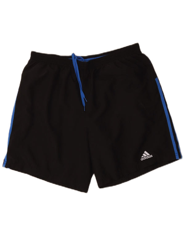 Męskie spodenki sportowe Adidas Climalite, duże, czarne, z blokami kolorów, z poliestru