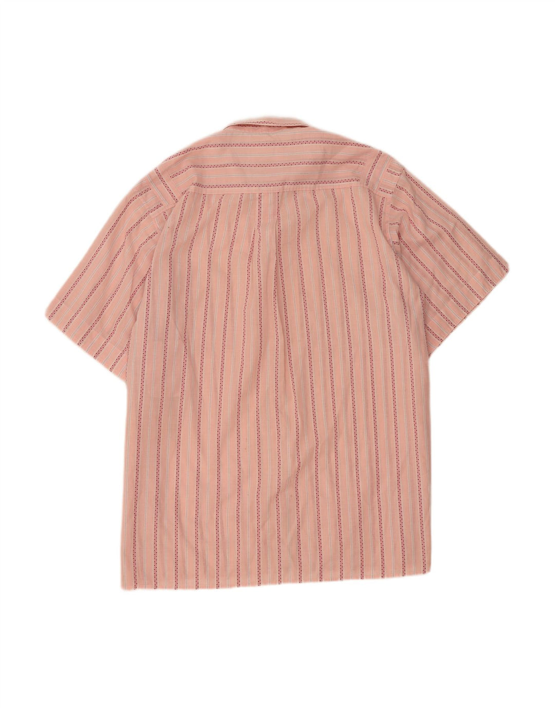 VINTAGE Mens Short Sleeve Shirt XL Pink Striped