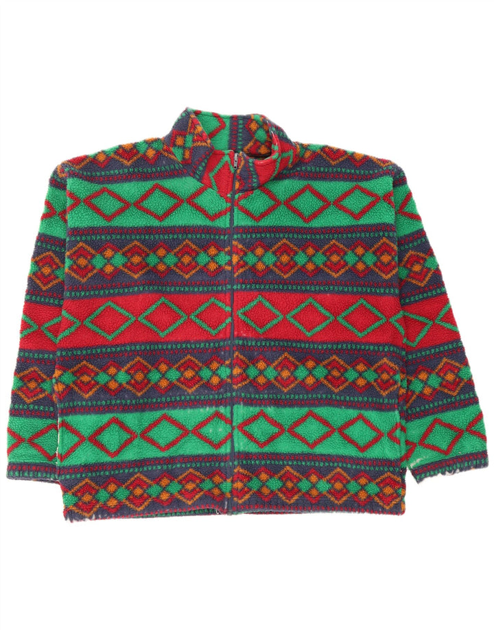 Męska kurtka polarowa Vintage UK 42 XL, wielokolorowa, geometryczna