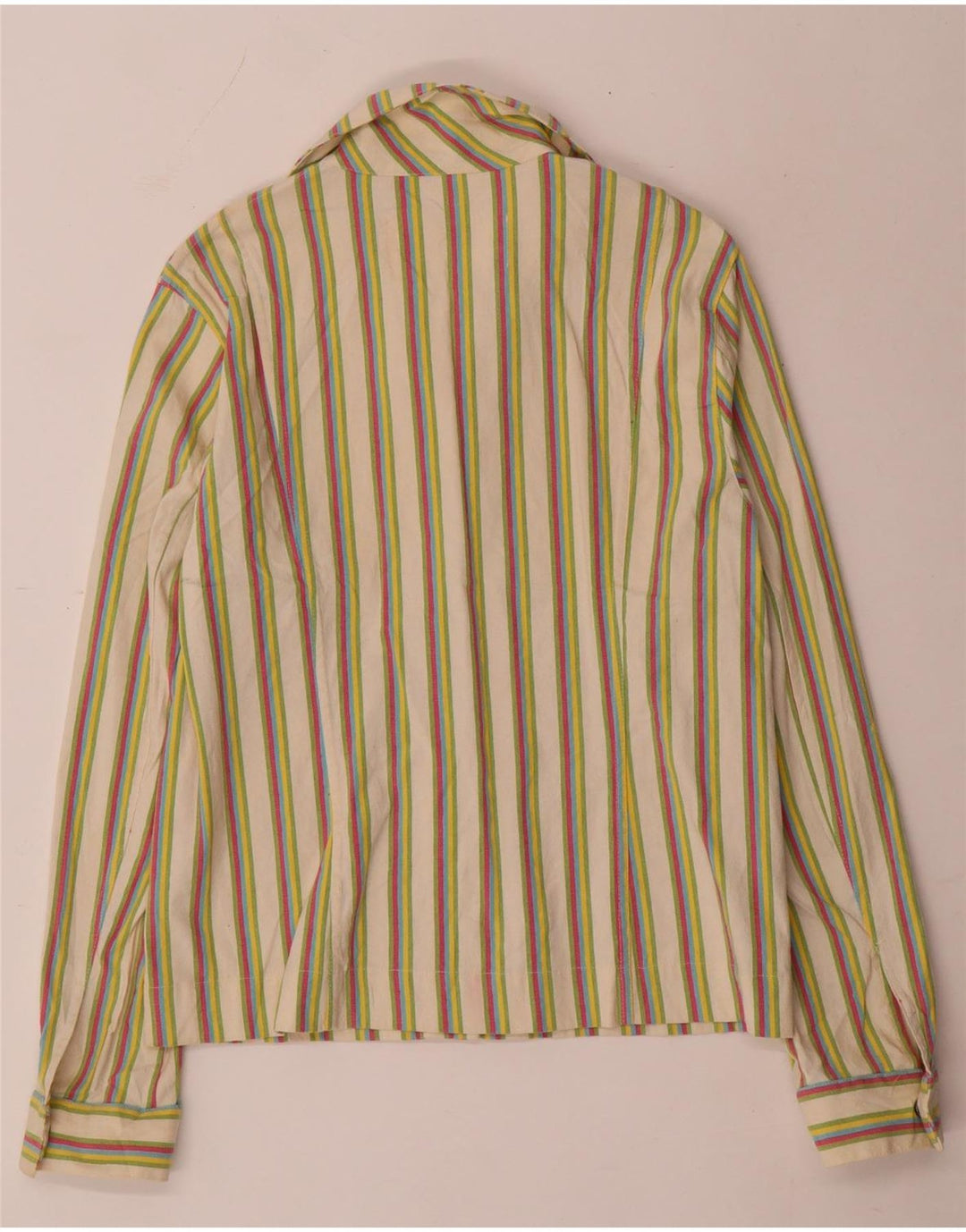 Damska bluzka koszulowa w stylu vintage IT 48 XL, bawełniana w kolorowe paski