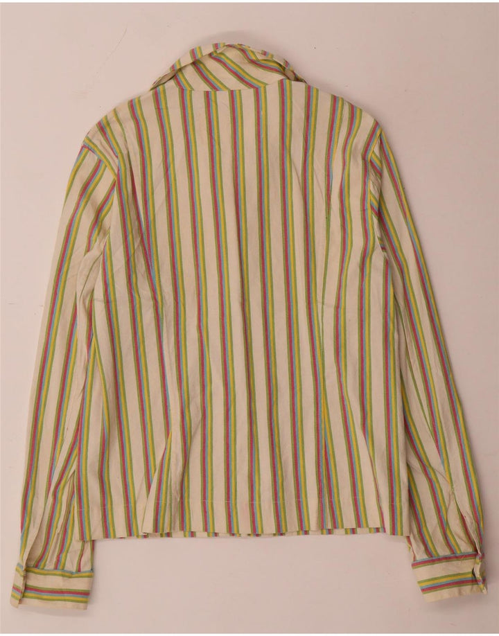 Damska bluzka koszulowa w stylu vintage IT 48 XL, bawełniana w kolorowe paski