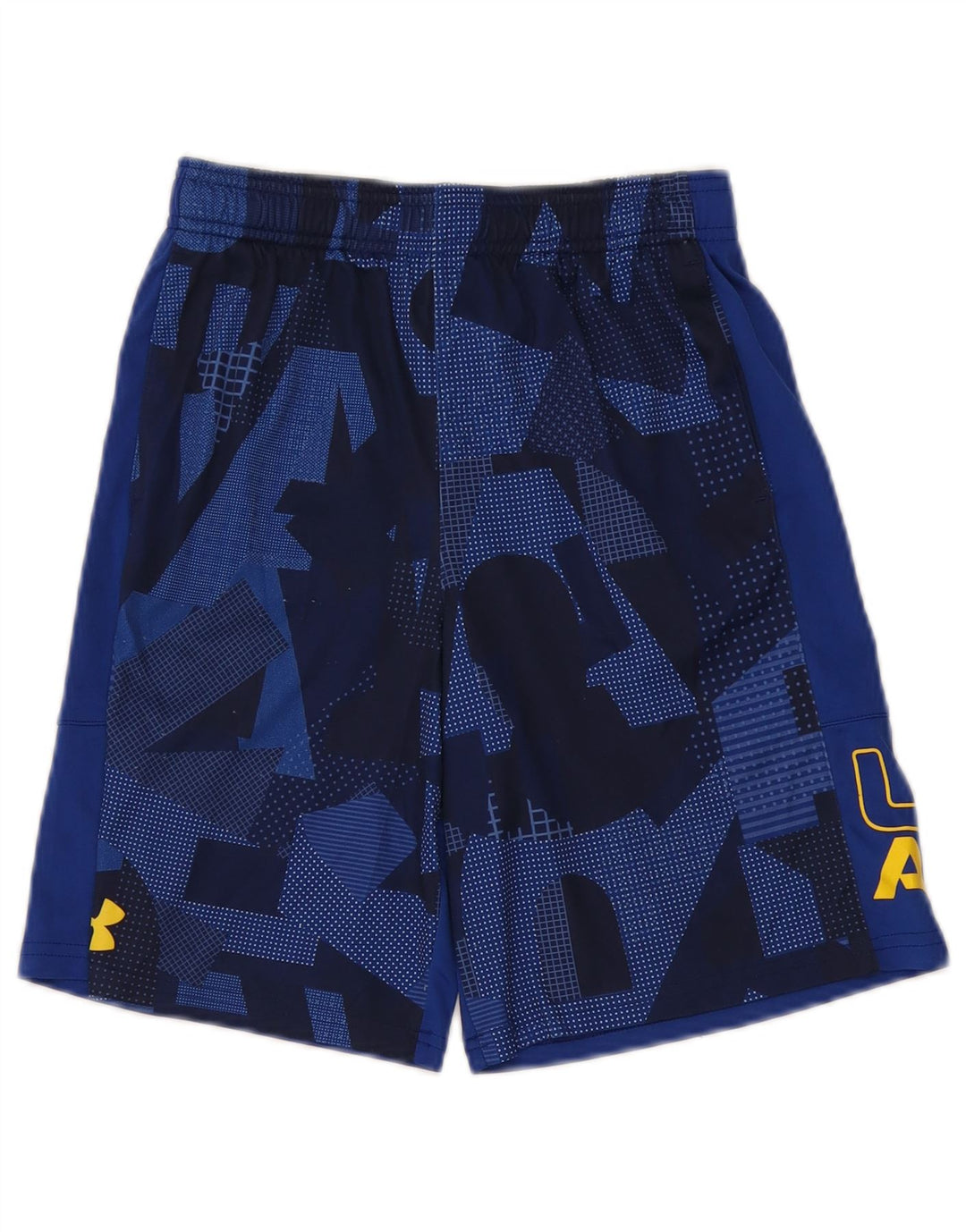 Chłopięce spodenki sportowe Under Armour Graphic 9-10 lat, średnie niebieskie geometryczne